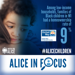 Wisconsin's black children in WI had a homeownership rate of 9%