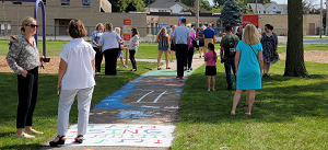 Born Learning Trail People on trail after Ribbon Cutting